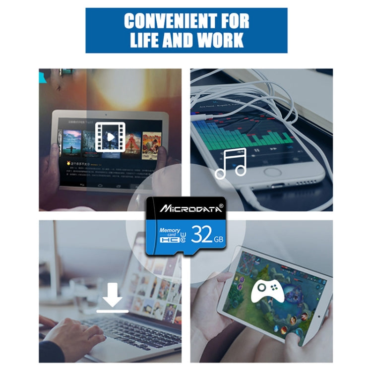 MICRODATA 32GB U1 Blue and Black TF Memory Card