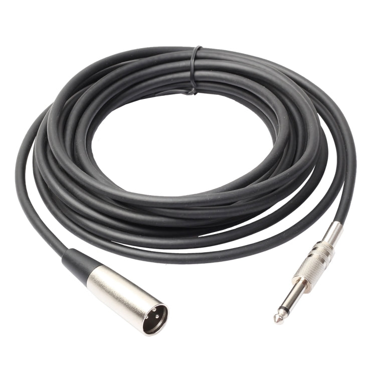 3-Pin Male to 1/4 inch (6.35mm) Mono Shielded Microphone Audio Cord Cable — 1.8m