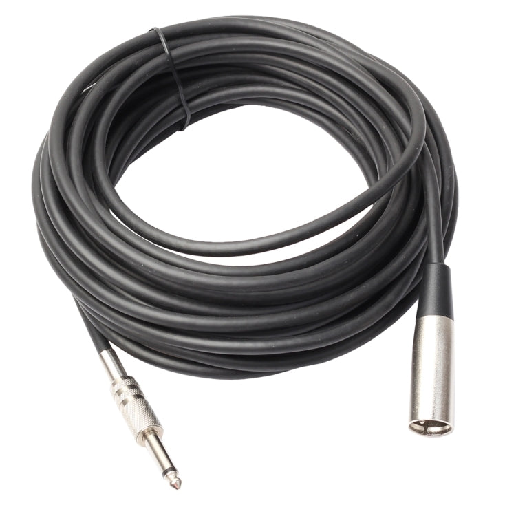 3-Pin Male to 1/4 inch (6.35mm) Mono Shielded Microphone Audio Cord Cable — 3m