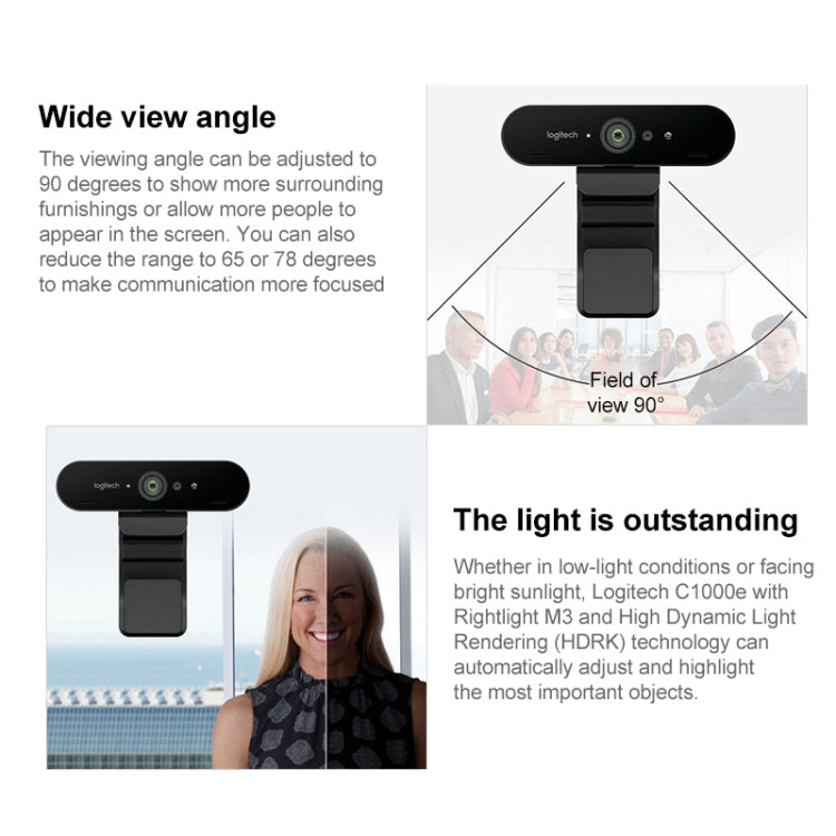 Logitech C1000e BRIO 4K HD Wide-angle Live Computer Camera with Microphone — view 6