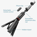 Q12s Bluetooth Remote Control Rotatable Fill Light Tripod Selfie Stick