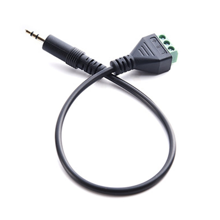 3.5mm 3 Pin Stereo Male to AV Screw Terminal Audio Jacks Terminal Male Lock Connector Cable, Length: 30cm