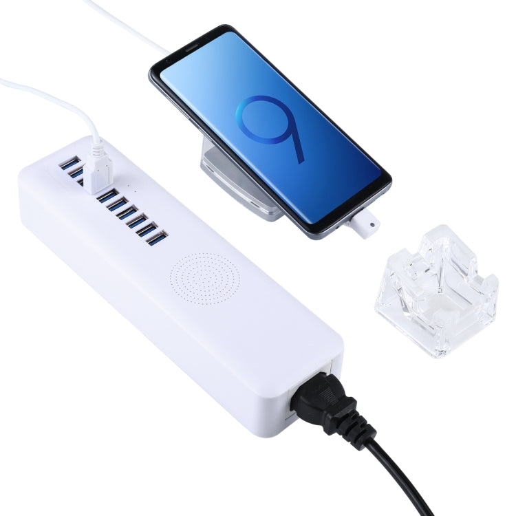 Mult-Port Security HUB + Mobile Phone Anti-theft Alarm Display Stand with Remote Control for Mobile Phones with Type-C / USB-C Port