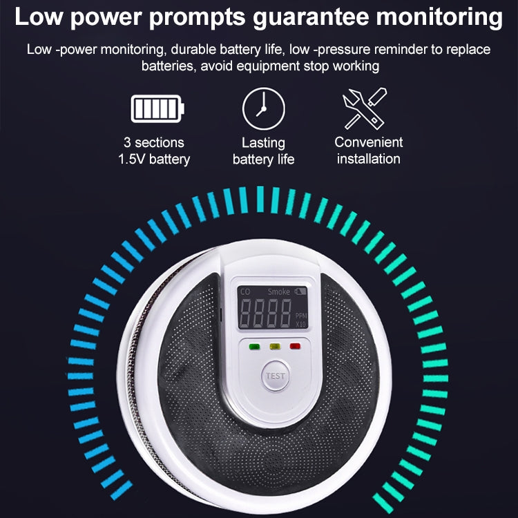 JSN-999COM Live Voice Alarm Smoke Carbon Monoxide Alarm Detector without Battery