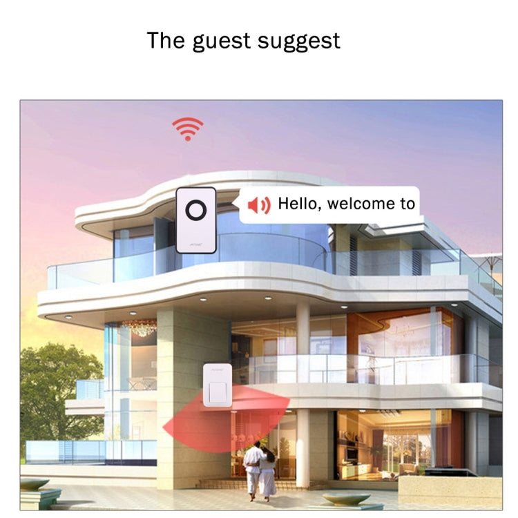 AITENG V018G Life Waterproof Battery-Free Wireless Doorbell, 1 Receiver + 1 x Transmitter, Receiver Distance: 130m, US Plug — view 11