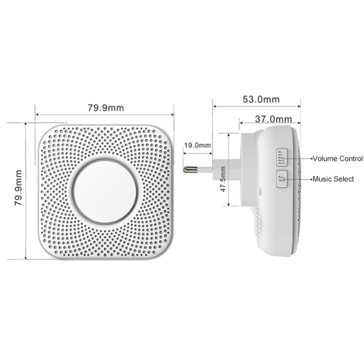 PJ-16 Intelligent Wireless Doorbell with 8-level Volume Adjustable & 36 Ringtones, EU Plug — view 6