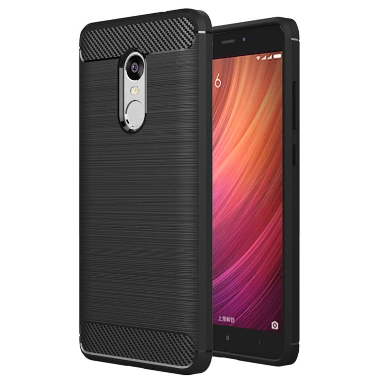 For Xiaomi Redmi Note 4X Brushed Carbon Fiber Texture Shockproof TPU Protective Case, Redmi Note 4X