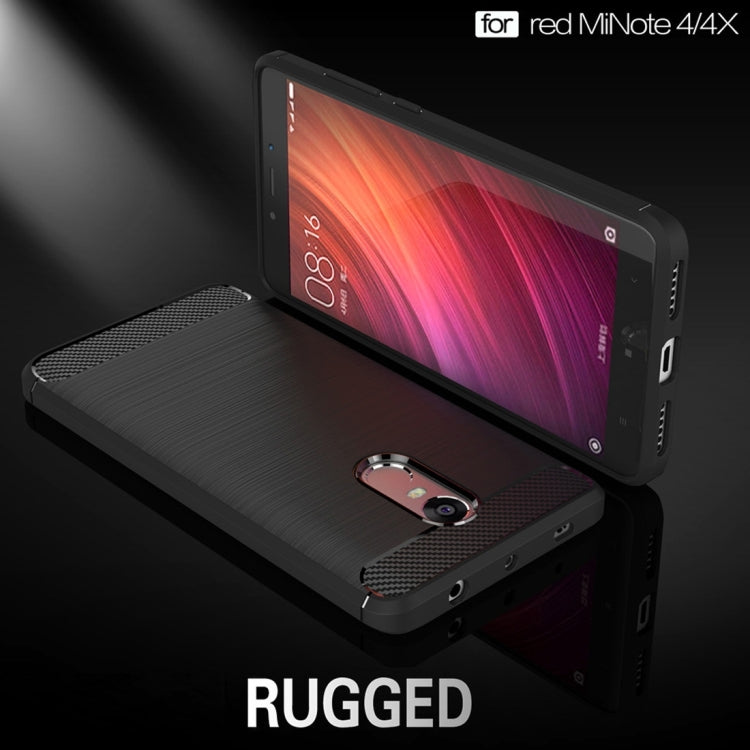 For Xiaomi Redmi Note 4X Brushed Carbon Fiber Texture Shockproof TPU Protective Case, Redmi Note 4X