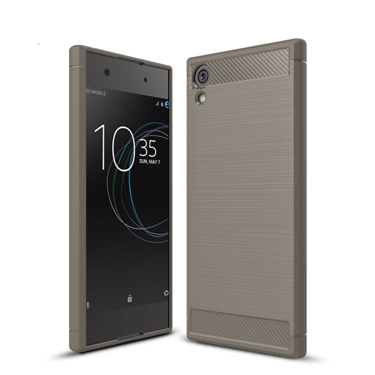 Brushed Texture Carbon Fiber Shockproof TPU Rugged Armor Protective Case, For Sony Xperia XA1 Ultra