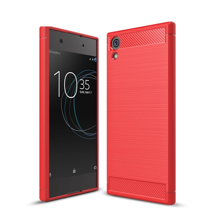 Brushed Texture Carbon Fiber Shockproof TPU Rugged Armor Protective Case, For Sony Xperia XA1 Ultra