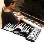 Portable Flexible Roll Up Electronic Soft Keyboard Piano with Speakers, 61 Keys