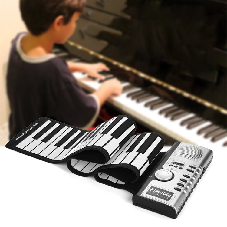 Portable Flexible Roll Up Electronic Soft Keyboard Piano with Speakers, 61 Keys