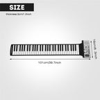 Portable Flexible Roll Up Electronic Soft Keyboard Piano with Speakers, 61 Keys