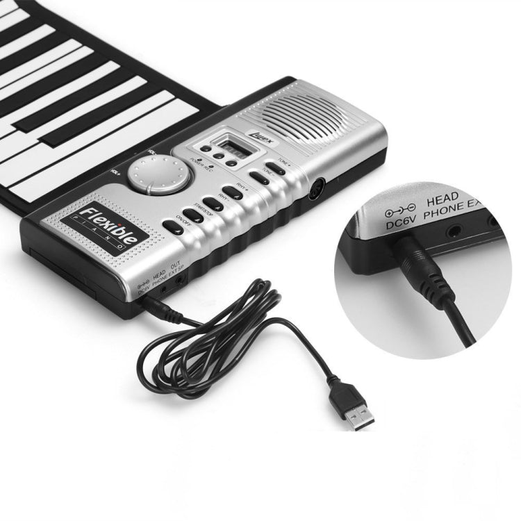 Portable Flexible Roll Up Electronic Soft Keyboard Piano with Speakers, 61 Keys