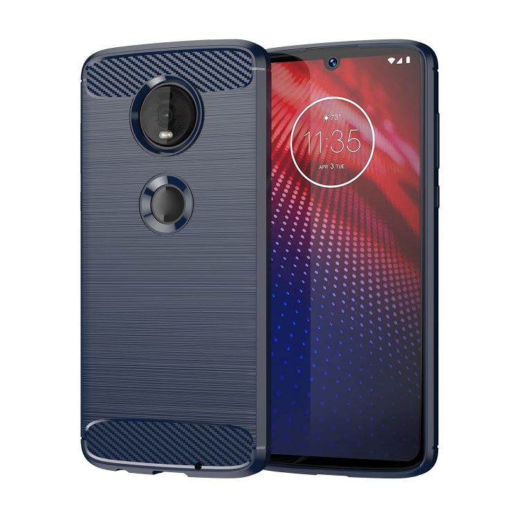Brushed Texture Carbon Fiber TPU Case for Motorola Moto Z4 Play