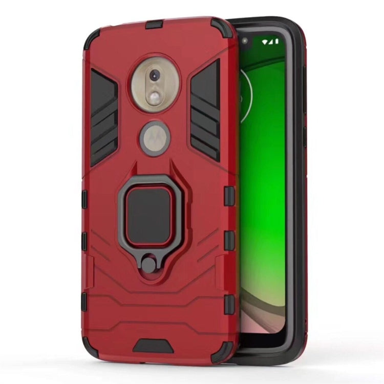 PC + TPU Shockproof Protective Case for Motorola Moto G7 Play, with Magnetic Ring Holder