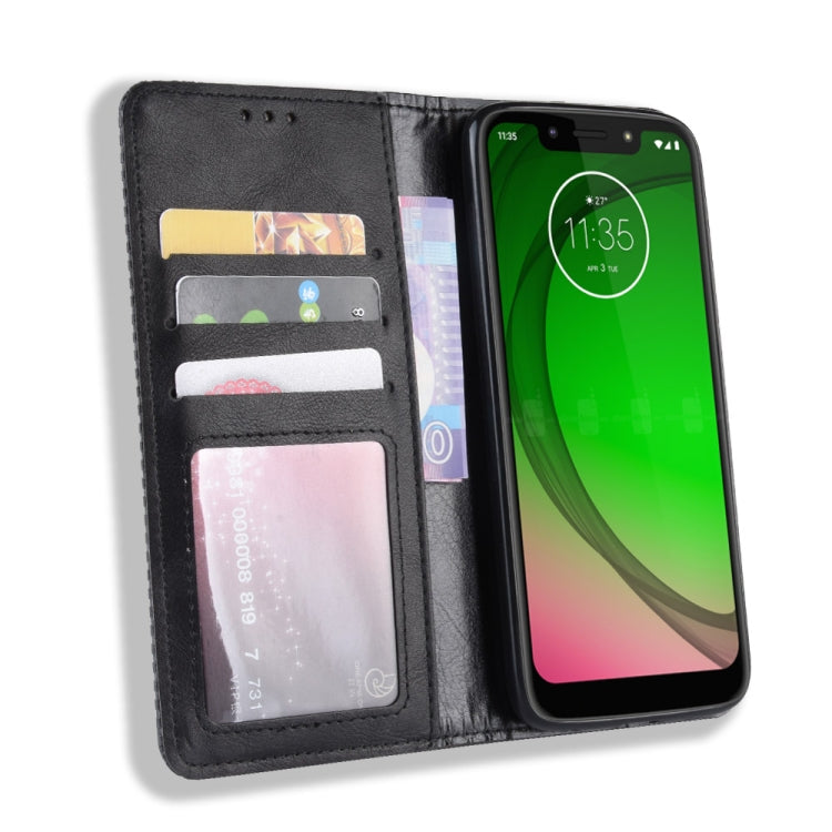 Magnetic Buckle Retro Texture Horizontal Flip Leather Case for Motorola Moto G7 Play (EU Version), with Holder & Card Slots & Wallet