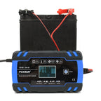 FOXSUR 12V-24V Car Motorcycle Truck Repair Battery Charger AGM Charger, US Plug (Blue)