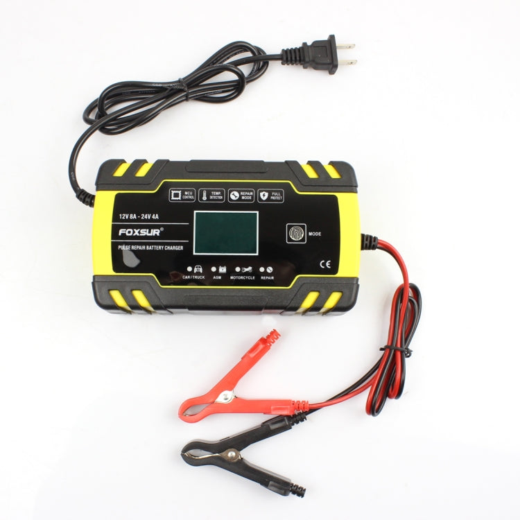FOXSUR 12V-24V Car Motorcycle Truck Repair Battery Charger AGM Charger, EU Plug — view 10
