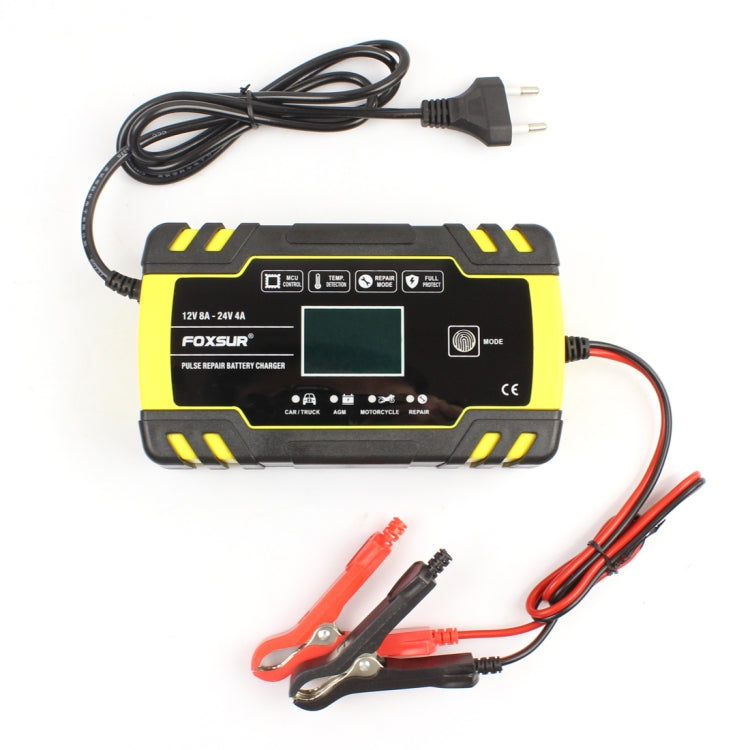 FOXSUR 12V-24V Car Motorcycle Truck Repair Battery Charger AGM Charger, EU Plug — view 11
