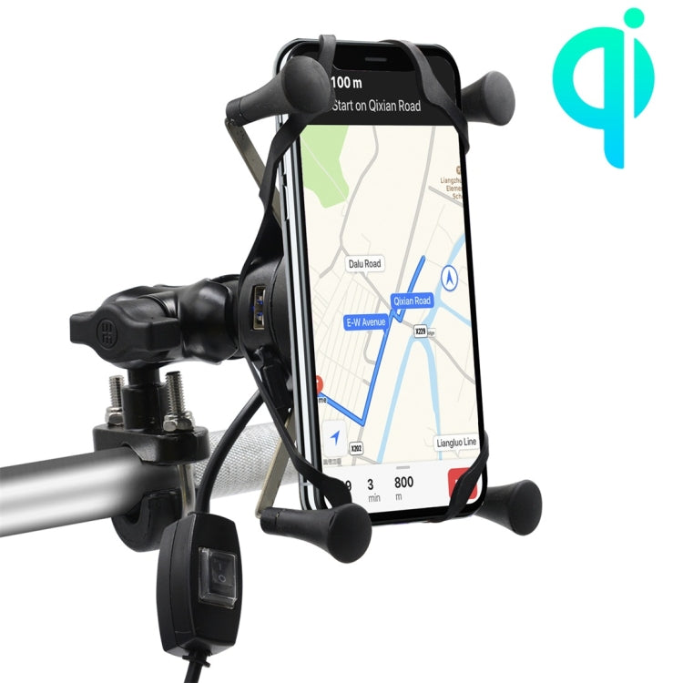 CS-878A1 Multi-function Motorcycle Wireless Wired Aluminum Alloy Mobile Phone Holder Charger