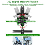 Ball-Head Motorcycle Multi-function Eight-jaw Aluminum Phone Navigation Holder Bracket, M10 Bolt