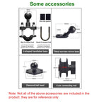 Ball-Head Motorcycle Multi-function Eight-jaw Aluminum Phone Navigation Holder Bracket, M10 Bolt