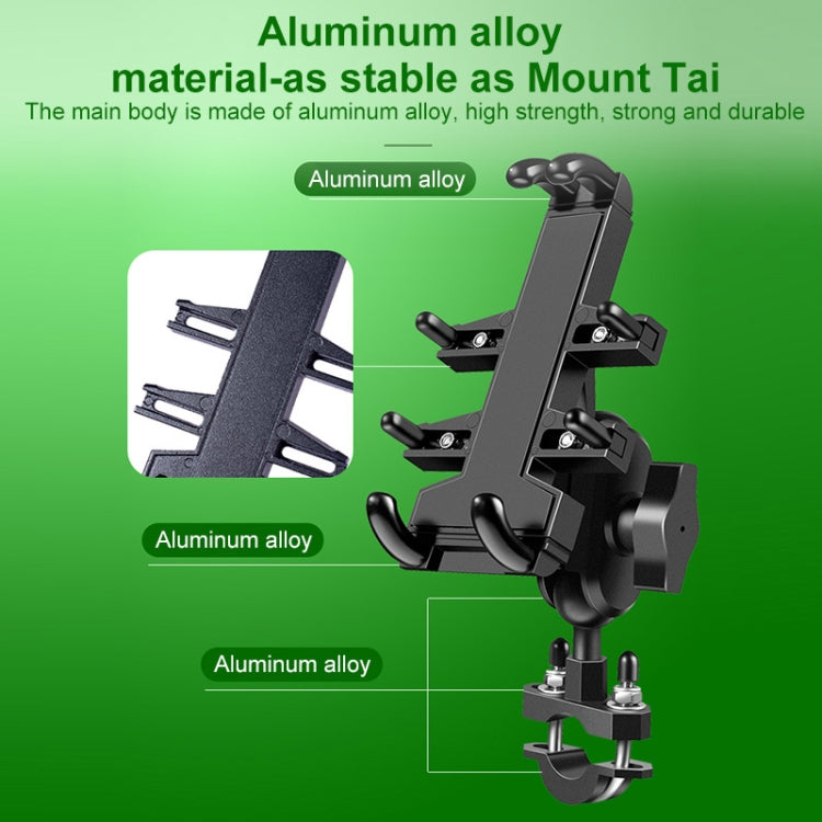 Ball-Head Motorcycle Multi-function Eight-jaw Aluminum Phone Navigation Holder Bracket, M10 Bolt