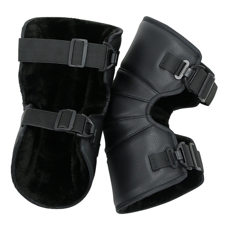 1 Pair Motorcycle Kneepad Windproof Warming Knee Pads Legs Protector Thickening Cold-Proof, Warming Knee Pads, Short — Warming Knee Pads, Short