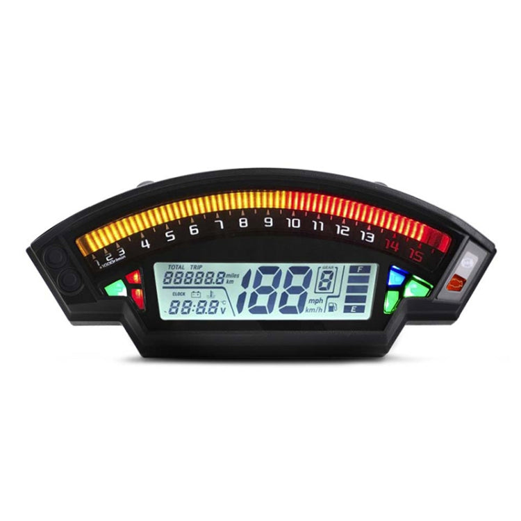 Motorcycle LCD TFT Digital Speedometer 14000RPM 6 Gear Backlight Motorcycle Odometer for 1,2,4 Cylinders Meter, MLS062