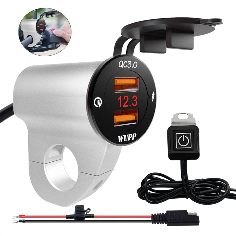 WUPP ZH-975A3 Motorcycle Aluminum Alloy Waterproof Mobile Phone Double QC3.0 Quick Charging Charger with Voltmeter — view 10