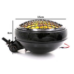 Motorcycle Silver Shell Harley Headlight Retro Lamp LED Light Modification Accessories