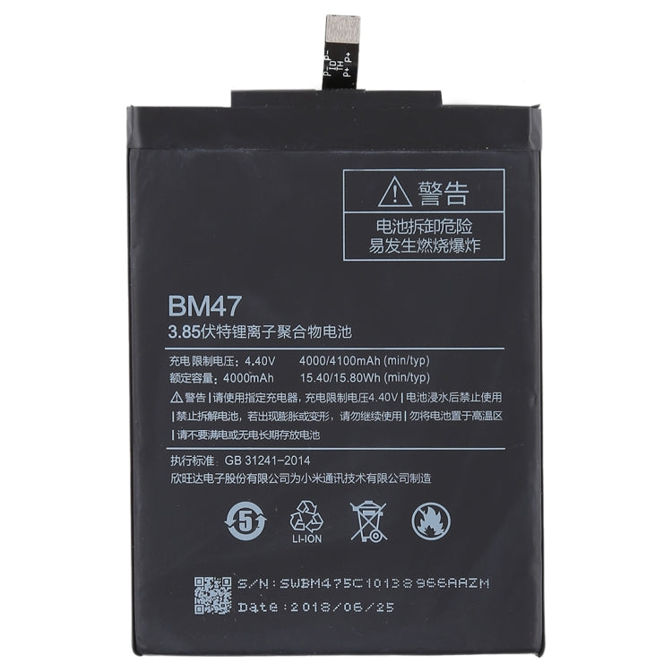 4000mAh BM47 for Xiaomi Redmi 3 Li-Polymer Battery