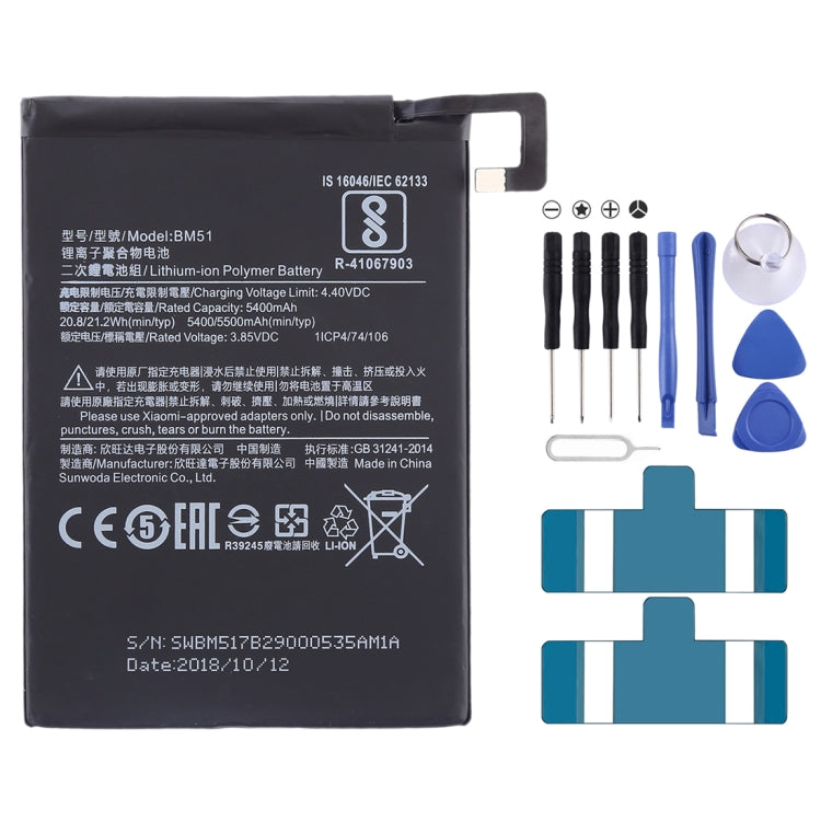 5400mAh BM51 for Xiaomi Mi Max 3 Li-Polymer Battery