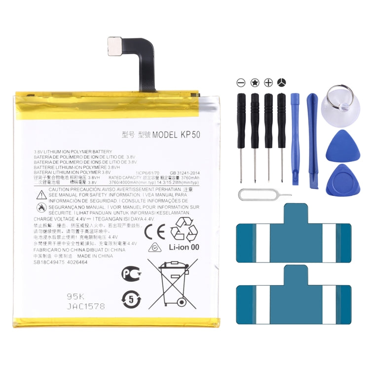 One Pro 4000mAh Replacement Li-Polymer Battery KP50, For Motorola One Zoom