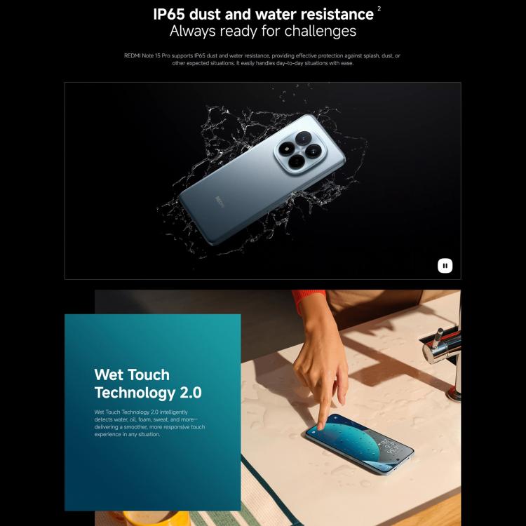 Xiaomi Redmi Note 15 Pro 4G Global, In-screen Fingerprint, 6.77 inch Xiaomi HyperOS 2 MediaTek Helio G200-Ultra Octa Core, Network: 4G, NFC, 12GB+512GB