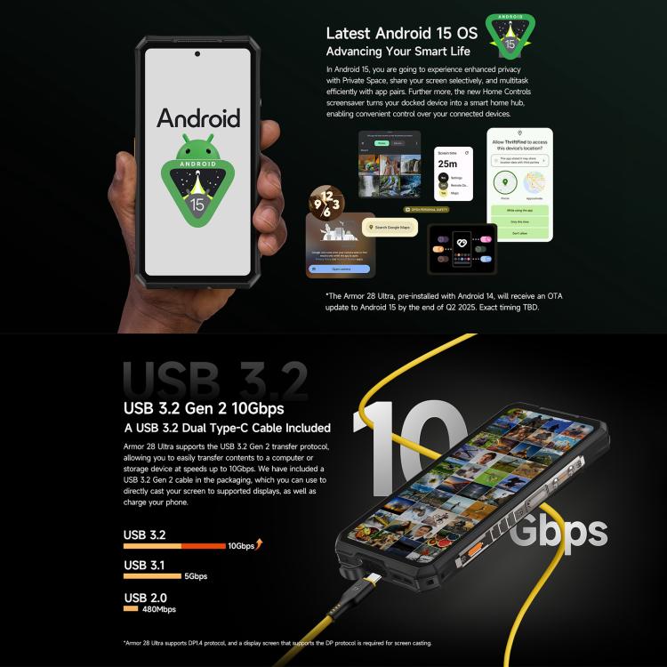 Ulefone Armor 28 UltraThermal Version Rugged Phone, 16GB+1TB, Night Vision, 10600mAh, 6.67 inch Android 14 MediaTek Dimensity 9300+ Octa Core, Network: 5G, NFC