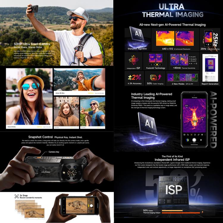 Ulefone Armor 28 UltraThermal Version Rugged Phone, 16GB+1TB, Night Vision, 10600mAh, 6.67 inch Android 14 MediaTek Dimensity 9300+ Octa Core, Network: 5G, NFC