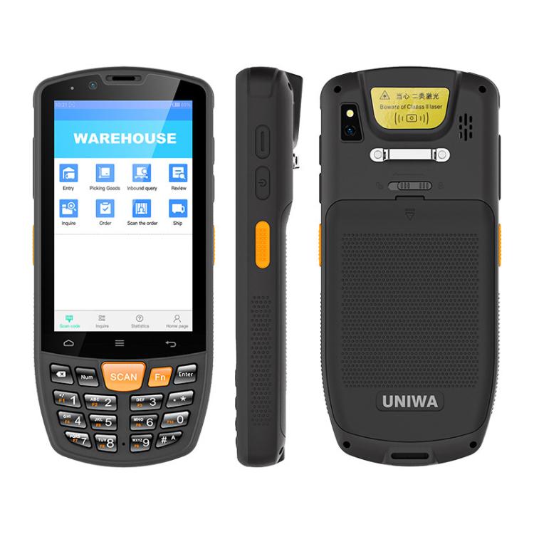UNIWA HS006 Industrial PDA QR Code Scanner, 4.0 inch Android 11 MediaTek MT6762 Octa Core, RFID, NFC, Network: 4G, 2GB+16GB — EU Plug