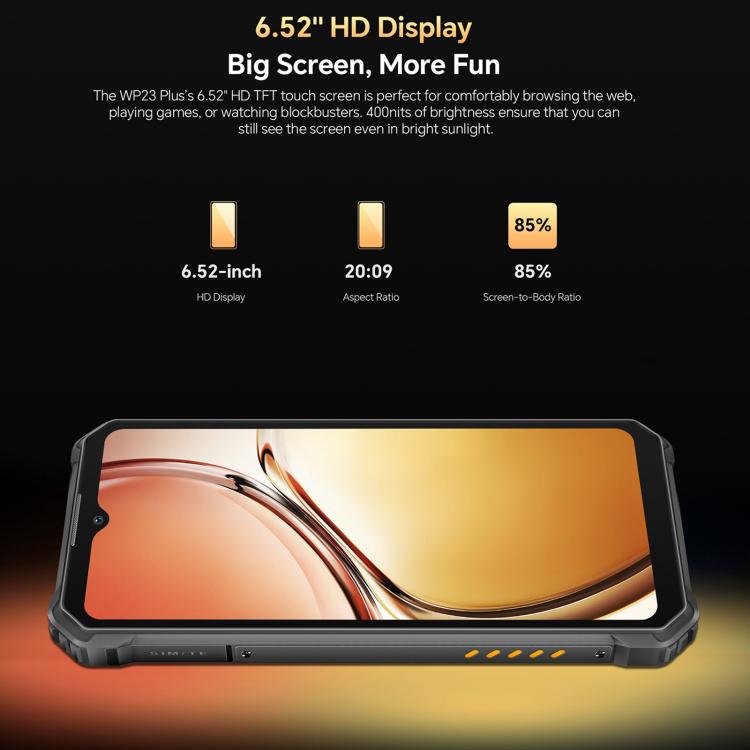 Oukitel WP23 Plus Rugged Phone, 8GB+256GB, 6.52 inch Android 14.0Unisoc T606 Octa-core, NFC, OTG, Network: 4G, WP23 Plus