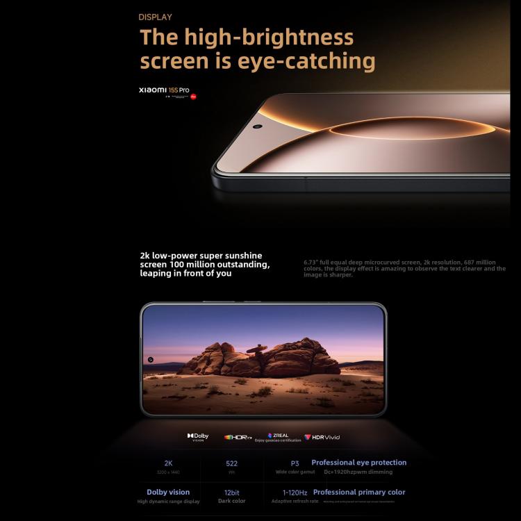 Xiaomi 15S Pro, 3D Ultrasound Fingerprint, 6.73 inch Xiaomi HyperOS 2 Xring O1 3nm Deca-Core, NFC, Network: 5G, 16GB+512GB