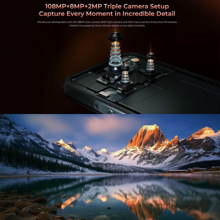 Oukitel WP55 Pro 5G Rugged Phone, 16GB+512GB, 108MP Camera, Fingerprint Identification, 6.6 inch Android 15 MediaTek Dimensity 7025 Octa Core, NFC, OTG, Network: 5G