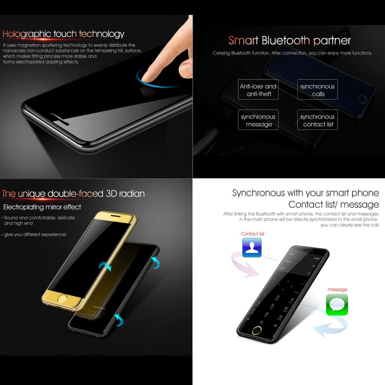 Ulcool V66+, 1.54 inch, MTK6261D, Support Bluetooth Sync, Bluetooth Dial, FM, Anti-lost, GSM, Dual SIM