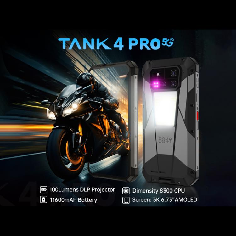 Unihertz Tank 4 Pro Projector Rugged Phone, Night Vision, 6.73 inch Android 13 Dimensity 8300 Octa Core, Network: 5G, NFC, 18GB+1TB