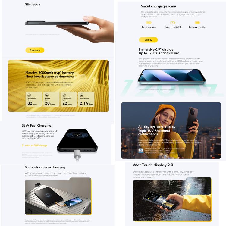 Xiaomi POCO C85 Global, Side Fingerprint, 6.9 inch Xiaomi HyperOS 2 MediaTek Helio G81-Ultra Octa Core, NFC, Network: 4G, 8GB+256GB