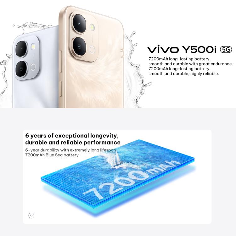 vivo Y500i, Side Fingerprint, 6.75 inch Android 16 OriginOS 6 Snapdragon 4 Gen Octa Core, OTG, NFC, Network: 5G, 8GB+512GB