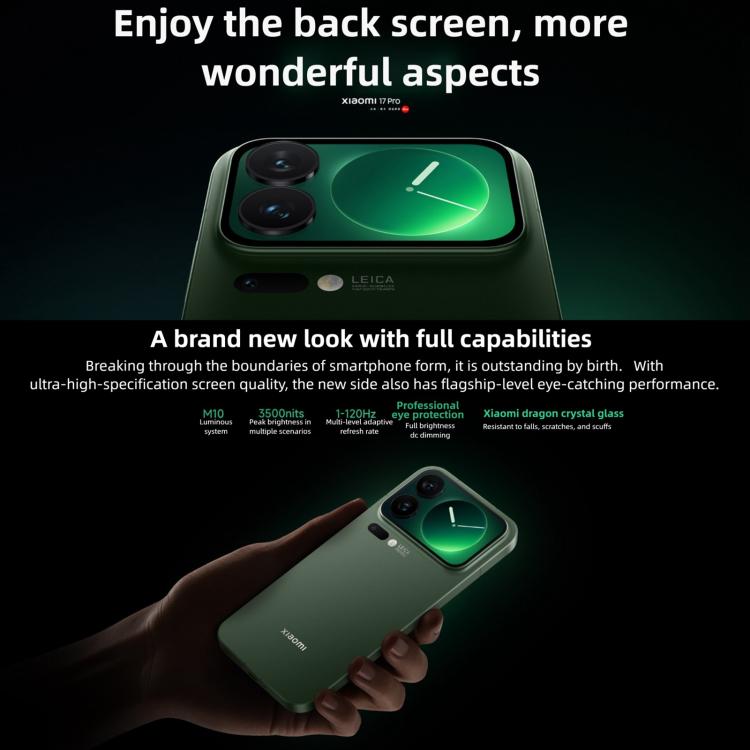 Xiaomi 17 Pro, 3D Ultrasonic Fingerprint, 6.3 inch Xiaomi HyperOS 3 Snapdragon 8 Elite Gen 5 Octa Core, NFC, Network: 5G, 16GB+512GB