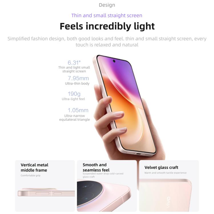 vivo X300, 6.31 inch OriginOS 6 Android 16 Dimensity 9500 Octa Core, OTG, NFC, Network: 5G, 16GB+1TB
