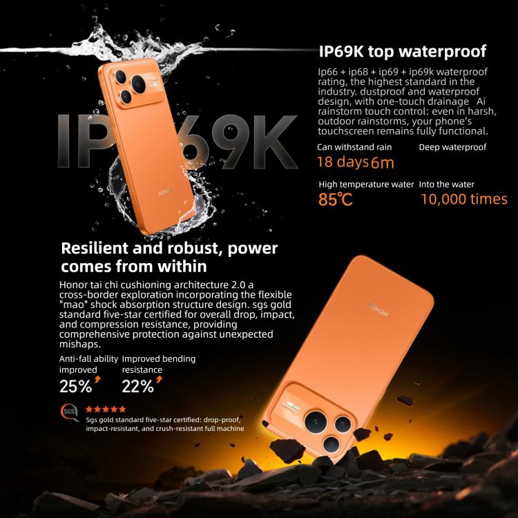 Honor Power2, 10080mAh Battery, 6.79 inch MagicOS 10.0 / Android 16 Dimensity 8500 Elite Octa Core, Network: 5G, NFC, OTG, 12GB+512GB