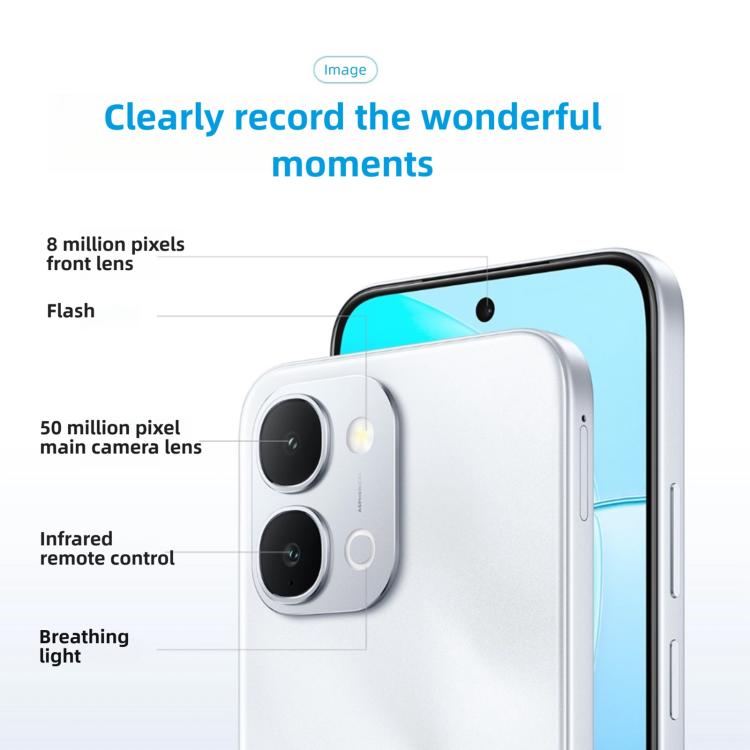 vivo Y6, Side Fingerprint, 6.75 inch Android 16 OriginOS 6 Snapdragon 4 Gen 2 Octa Core, OTG, NFC, Network: 5G, 8GB+128GB